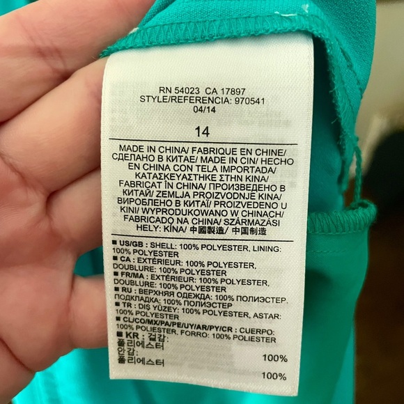 Banana Republic keyhole halter shift dress knee length lined 14 aqua turquoise - Picture 10 of 11